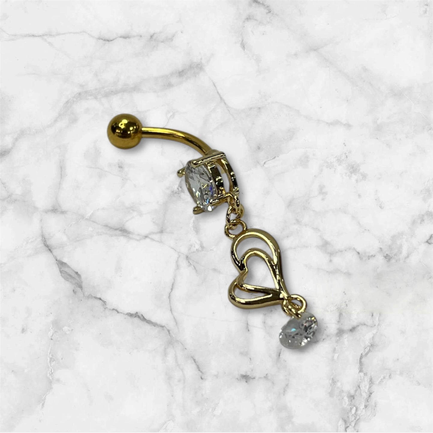 Golden Heart Belly Piercing