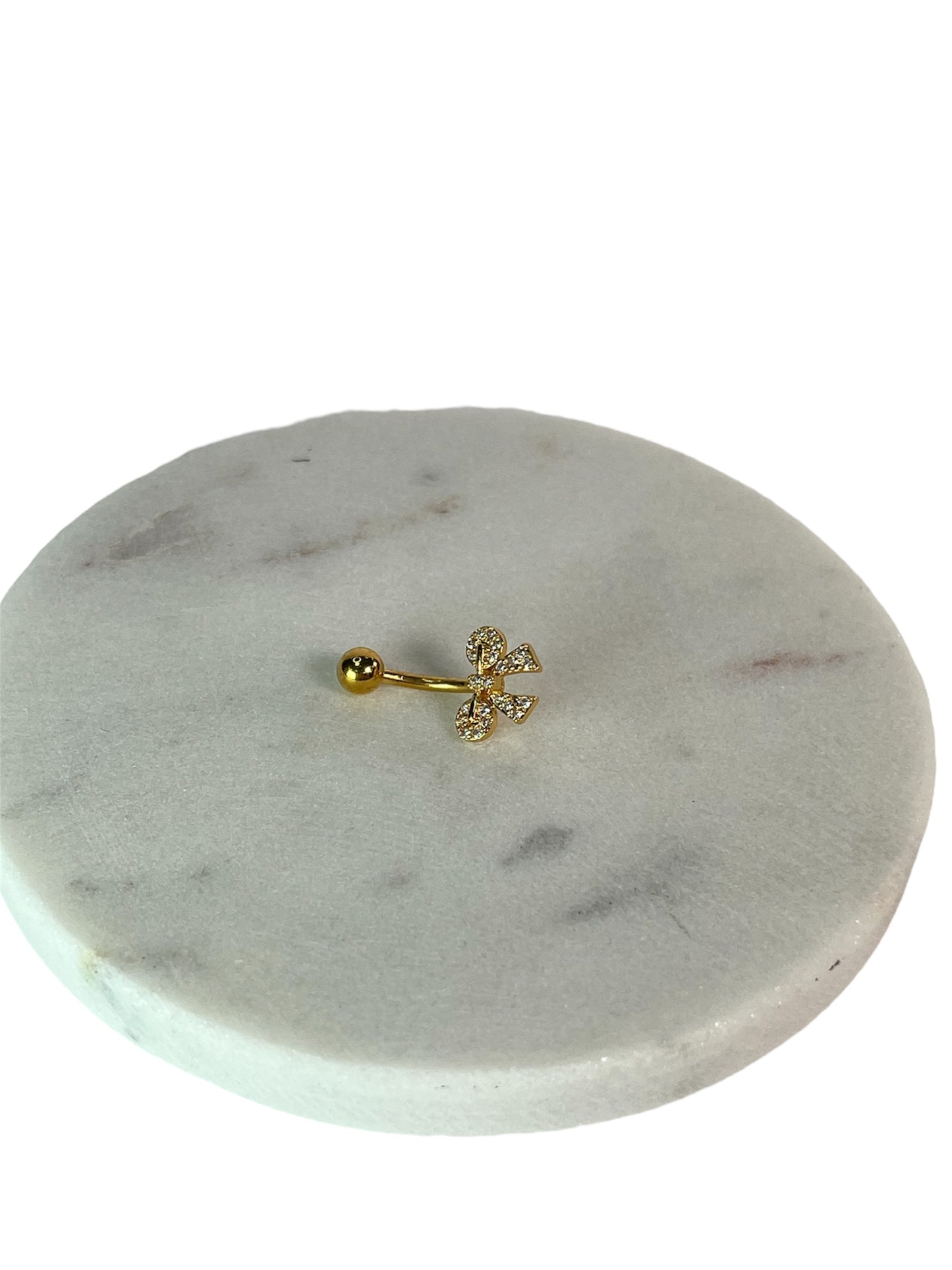 Golden Bow Belly Piercing