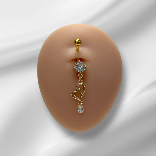 Golden Heart Belly Piercing