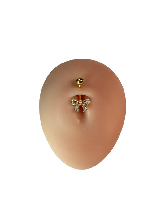 Golden Bow Belly Piercing